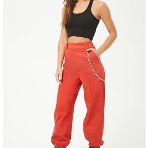 Women's Red Chain-accent Pants